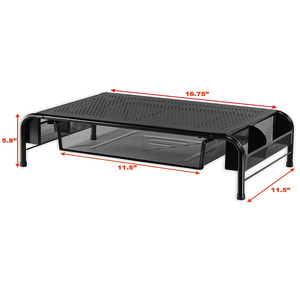Kim Loại Bàn Màn Hình Đứng <span class=keywords><strong>Riser</strong></span> Với Tổ Chức Ngăn Kéo Gỗ Bàn Organizer Đứng - Product Image 2
