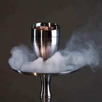 Elegante y Moderna Cachimba Impermeable y Duradera Modelo Maxfree 356 con Cuenco de Acero Inoxidable, Bandejas de 2 Niveles para Carbón y Tabaco, Incluye Pinza