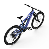 Vélo de montagne électrique à suspension intégrale en fibre de carbone 36V 540Wh, moteur central 350W, 12 vitesses, freins à disque hydrauliques, autonomie de 100 km, 29/27,5 pouces