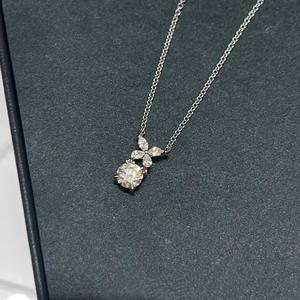 S925 Pure <b>Silver</b> Horse Eye Single <b>Diamond</b> Pendant Minimalist Layering <b>Necklace</b> for Women High Carbon <b>Diamond</b> Collarbone - Product Image 3