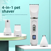 Kit de toilettage pour animaux de compagnie électrique rechargeable multifonctionnel 4 en 1, écologique, faible bruit, tondeuse à poils de chien, tondeuse en acier inoxydable