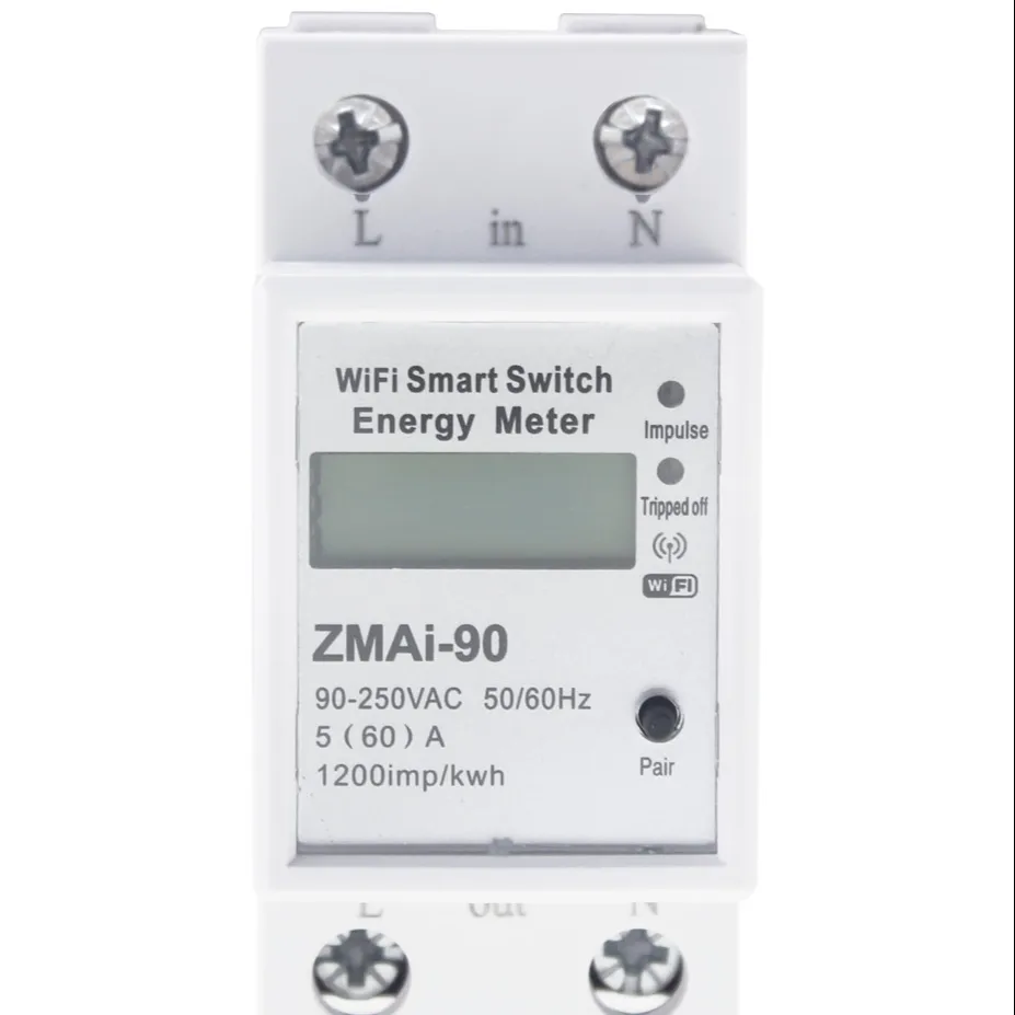 Nieuw Ontwerp Tuya Switch Wifi Slimme Energiemeter Met Lcd-PST-ZMAi-90