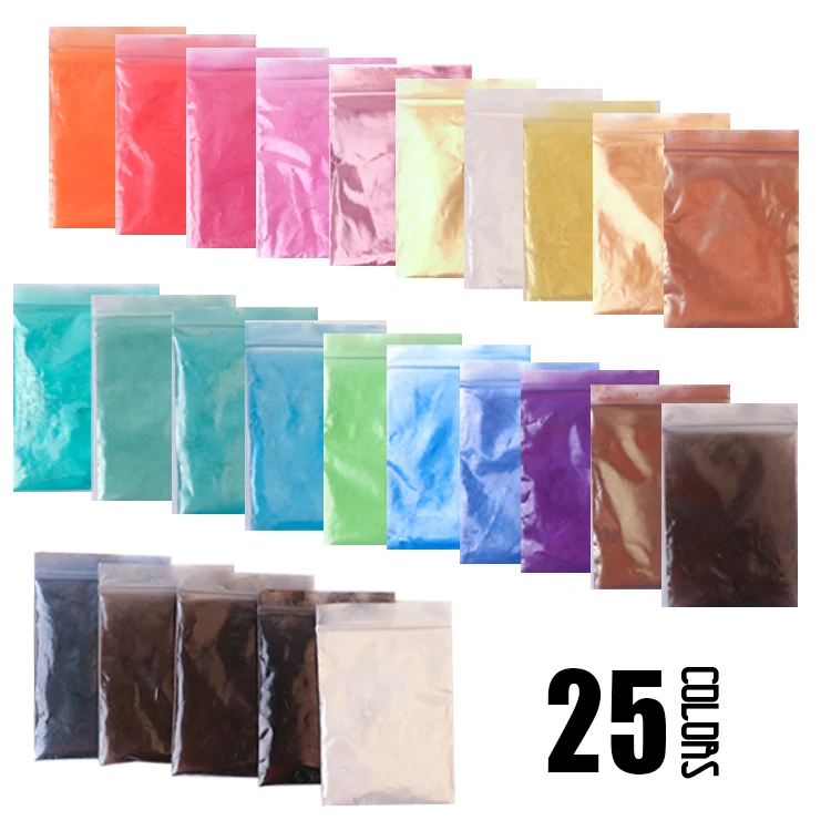 Оптовая продажа, косметический Радужный порошок слюды, натуральные жемчужные пигменты для мыльной свечи, 24 цвета