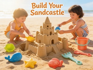 Set <span class=keywords><strong>di</strong></span> 25 Giocattoli da Spiaggia con Stampi per <span class=keywords><strong>Sabbia</strong></span> e Recinzione, Giocattoli Estivi Ecologici per Bambini, Costruzione <span class=keywords><strong>di</strong></span> Castelli <span class=keywords><strong>di</strong></span> <span class=keywords><strong>Sabbia</strong></span>, Gioco per Interni ed Esterni - Product Image 3