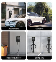 Chargeur EV 80 ampères, chargeur de véhicule électrique de niveau 2 NACS, compatible Tesla, connecteur mural 240V, câblage fixe, WiFi pour le marché américain
