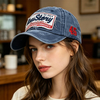 Casquette de baseball structurée à 6 panneaux en coton lavé avec logo brodé 3D personnalisé motif léopard, visière incurvée, faible MOQ, vente en gros, en stock