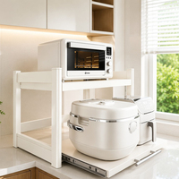 Organisateur de cuisine pratique : Étagère coulissante pour micro-ondes, support de rangement pour appareils de comptoir (cuiseur à riz, four, friteuse à air)