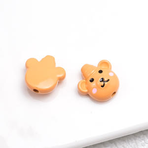 Sombreros de colores Oso Pintura Aleación Cuentas perforadas Pulseras Diy Accesorios de joyería Cuentas de metal Oso lindo - Product Image 2