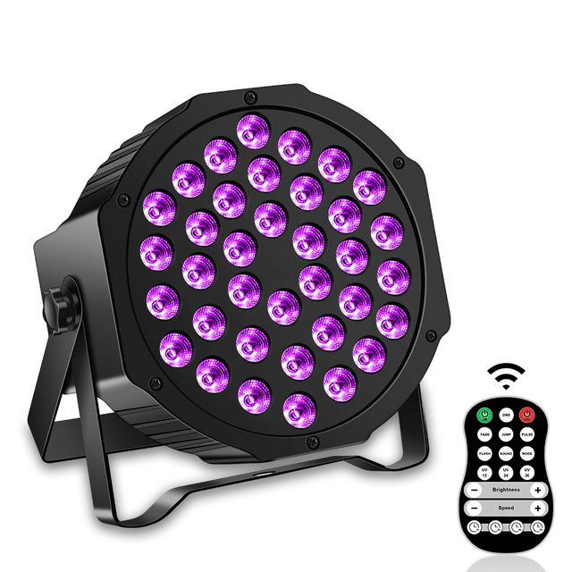 UV 36 LEDs Stage Wash Light with RGBW Garden Application Remote Controller 7CH DMX Sound Control