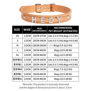 Kerah anjing berlian kerah anjing grosir pabrik dengan huruf untuk hewan peliharaan Dekorasi nama dapat disesuaikan. Kerah kulit PU - Product Image 3
