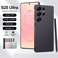 Smartphone S25 Ultra 5G en gros, écran HD 4K de 6,9 pouces, processeur Deca Core, batterie 8000 mAh, double caméra arrière 48+108MP, MTK LTE CDMA