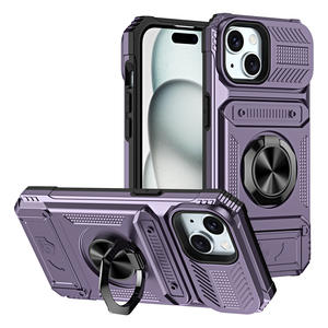 Funda para iPhone 17 Pro Max, con ranura oculta para tarjetas, estilo soporte magnético para coche, funda protectora completa a prueba de golpes - Product Image 1