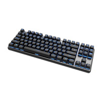 Keyboard mekanik 87 tombol, tata letak nirkabel 75% tata letak saklar biru RGB Backlit ABS Keycaps logam Keyboard Gaming untuk Gamer