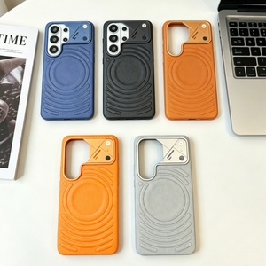New Ripple PU Leather Magnetic <b>Phone</b> Case for Samsung S26 S24 S25 Ultra With Metal Camera Frame Shockproof Back Cover - Product Image 3