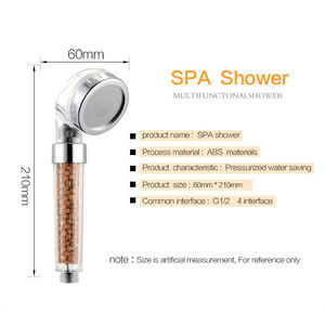 Pommeau de douche de flux minéral de cascade naturelle avec de <span class=keywords><strong>la</strong></span> vitamine <span class=keywords><strong>C</strong></span> Boule de filtre de pierre ionique négative d'économie d'eau de main - Product Image 6