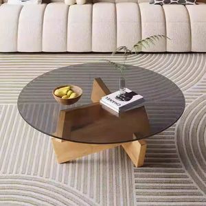 Đồ nội thất phòng khách đặt sang trọng Kính Bàn cà phê hiện đại ghế sofa cuối trung tâm bảng Kính Bàn cà phê cho nhà - Product Image 4