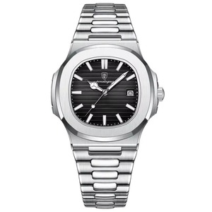 Drioshipping, reloj de moda de lujo para hombre, reloj de pulsera de cuarzo multifunción resistente al agua, aleación luminosa, negocios genuino - Product Image 5