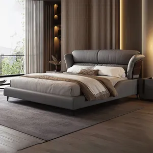 Stilvolles modernes König- und Doppelbett Schlafzimmer Hochzeitsbett hochwertiges weiches italienisches leichtes Luxusbett