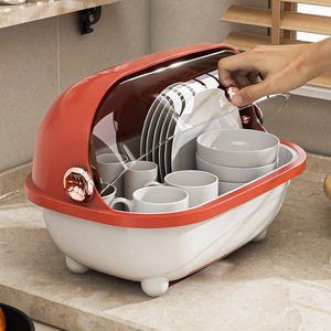 GREENSIDE Boîte de <span class=keywords><strong>rangement</strong></span> de vaisselle anti-poussière pour armoire St Kitchen Table Bowl Baguettes Drain Basket for Renting House - Product Image 1
