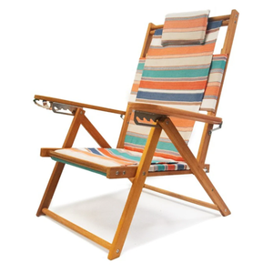 Chaise longue de plage pliante en bois OEM, moderne, durable, confortable, portable, avec dossier réglable et accoudoirs, pour usage commercial - Product Image 4