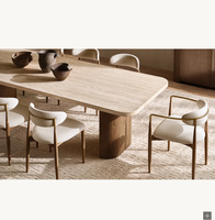 Fauteuil de salle à manger Arno en tissu velours moderne et écologique avec pieds en bois massif