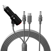 Chargeur de voiture numérique 3-en-1 pour Starlink Mini avec charge rapide PD65W, câble d'alimentation de voiture DC 12-24V 18AWG