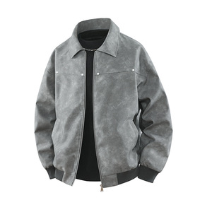 2025 High Street <strong>Men's</strong> Retro Motorcycle <strong>Jacket</strong> American Vintage Lapel Design Maillard Stand <strong>Old</strong> Faux PU Leather Work Wear <strong>Jacket</strong> - Product Image 3