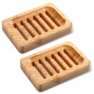 Ensembles de salle de bain en bambou naturel écologique Porte-savon en bambou rectangulaire personnalisé Porte-savon en bambou - Product Image 2