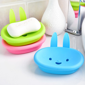 Cute Bunny <b>Soap</b> <b>Dish</b> Double Layer Draining Plastic Bathroom <b>Soap</b> <b>Holder</b> Travel Use - Product Image 1