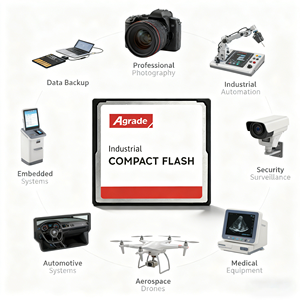 Carte CF 1 Go, Carte Mémoire 128 Mo, 256 Mo, 512 Mo, 4 Go, 8 Go, 16 Go, 32 Go, Compact Flash Personnalisée pour Usage Industriel - Product Image 3