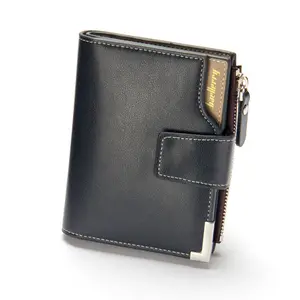 2024 Short Travel Wallet Card Holder Pu Leather Small Wallet with Hasp Zipper Billeteras Cuero Cartera De Hombre