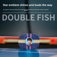 Raquette de tennis de table Double Fish Diamond Series, niveau professionnel, haute performance, 7 couches, bois plein + fond en fibre de carbone
