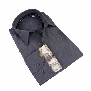 Blue Slim Fit Men's <b>Flannel</b> Shirts 100% Cotton Breathable Long Sleeve Casual Summer Shirt Production Turkey - Product Image 2