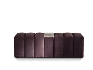 Set furnitur kamar tidur mewah, bangku Ottoman pelapis beludru ungu mewah <span class=keywords><strong>Modern</strong></span> - Product Image 2