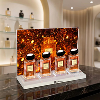 Présentoir à parfum personnalisé en acrylique à 4 fentes, résistant aux UV, transparent, pour comptoir de magasin de détail, directement de l'usine OEM