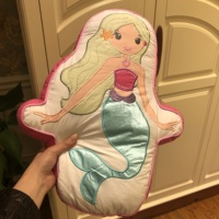Oreiller sirène en coton pur avec noyau non amovible 30*50cm, accessoires de literie pour bébés et enfants, sans fermeture, sans logo/graphisme