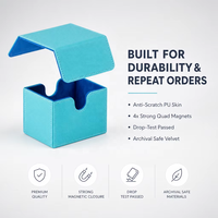 Boîte de rangement pour cartes 100+ avec couvercle détachable, boîte de rangement pour cartes à collectionner TCG, capacité de 100+ cartes à double pochette, boîte de rangement pour cartes de sport et de collection