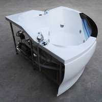 Baignoire de massage à remous moderne en acrylique blanc avec éclairage LED, installation à encoche, portable, pour hôtel, fournisseur Foshan