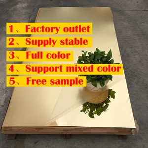 Pmma Sheet Guangzhou Factory Price Free Sample Pmma Mirrored 4*8ft 1mm 2mm 3mm Gold Mirror Acrylic Plastic Mirror Sheet