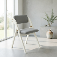 Chaise de salle à manger pliante en bois massif avec dossier, design gain de place pour la maison, le bureau et les réunions