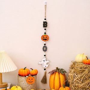 New Hanging Sign Beaded Strings With Witch Pumpkin Bat <b>Ornaments</b> for Halloween Party Decoration - Product Image 4