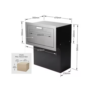 Boîte <span class=keywords><strong>aux</strong></span> <span class=keywords><strong>lettres</strong></span> en acier extra <span class=keywords><strong>large</strong></span> pour colis Boîte <span class=keywords><strong>aux</strong></span> <span class=keywords><strong>lettres</strong></span> extérieure antirouille avec porte d'entrée arrière - Product Image 2