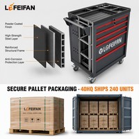 Coffre de rangement d'outils mobile à 5 tiroirs avec plan de travail multi-compartiments et armoire roulante pour atelier d'usine et service