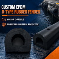 Bouée de protection marine en caoutchouc EPDM creux de type D, extrudée en continu, résistante aux intempéries, avec espacement des trous personnalisé, pour protection de quai flottant