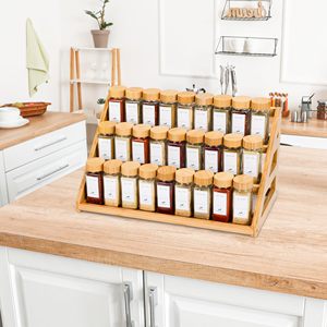 Bamboo Tiered <strong>Spice</strong> <strong>Rack</strong> for <strong>Countertop</strong> <strong>Spice</strong> Organizer for Pantry Cabinet <strong>Spices</strong> <strong>Rack</strong> - Product Image 2