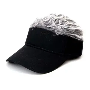 Topi Wig lucu kasual rambut Flair, Visor topi Golf luar ruangan Wig topi bisbol