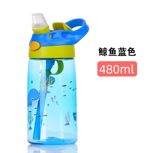 SilverJet 480Ml Bpa-Free <b>Plastic</b> Water Bottle With <b>Straw</b> For Kids School Drink Direct <b>Drinking</b> Back To School - Product Image 5