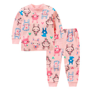 2022 enfants 100% coton long Johns costume <span class=keywords><strong>pas</strong></span> <span class=keywords><strong>cher</strong></span> hommes et femmes pyjamas dessin animé bébé <span class=keywords><strong>sous</strong></span>-vêtements ensemble deux pièces - Product Image 3