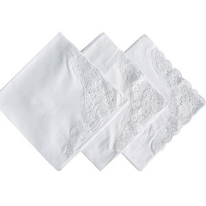 دانتيل أبيض نقي ، هدية تذكارية سميكة لحفلات الزفاف منديل أبيض - Product Image 1