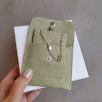 Pochette d'emballage pour bijoux écologiques personnalisée avec intérieur en cuir et microfibre suédée, boîte légère